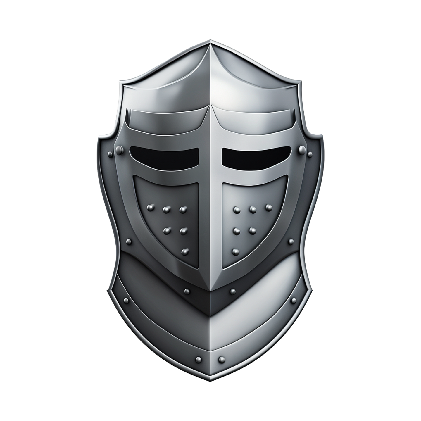 a black and silver shield on a white background