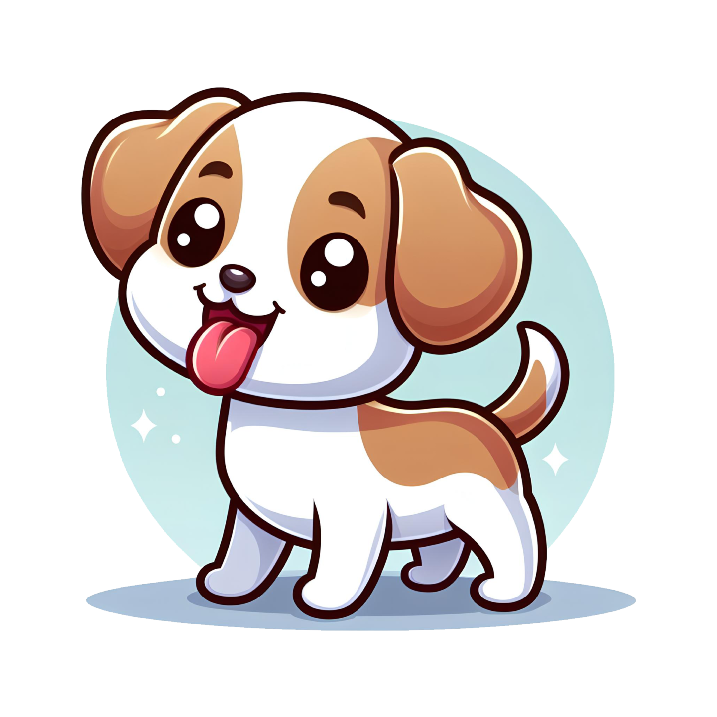 a cartoon dog with its tongue sticking out