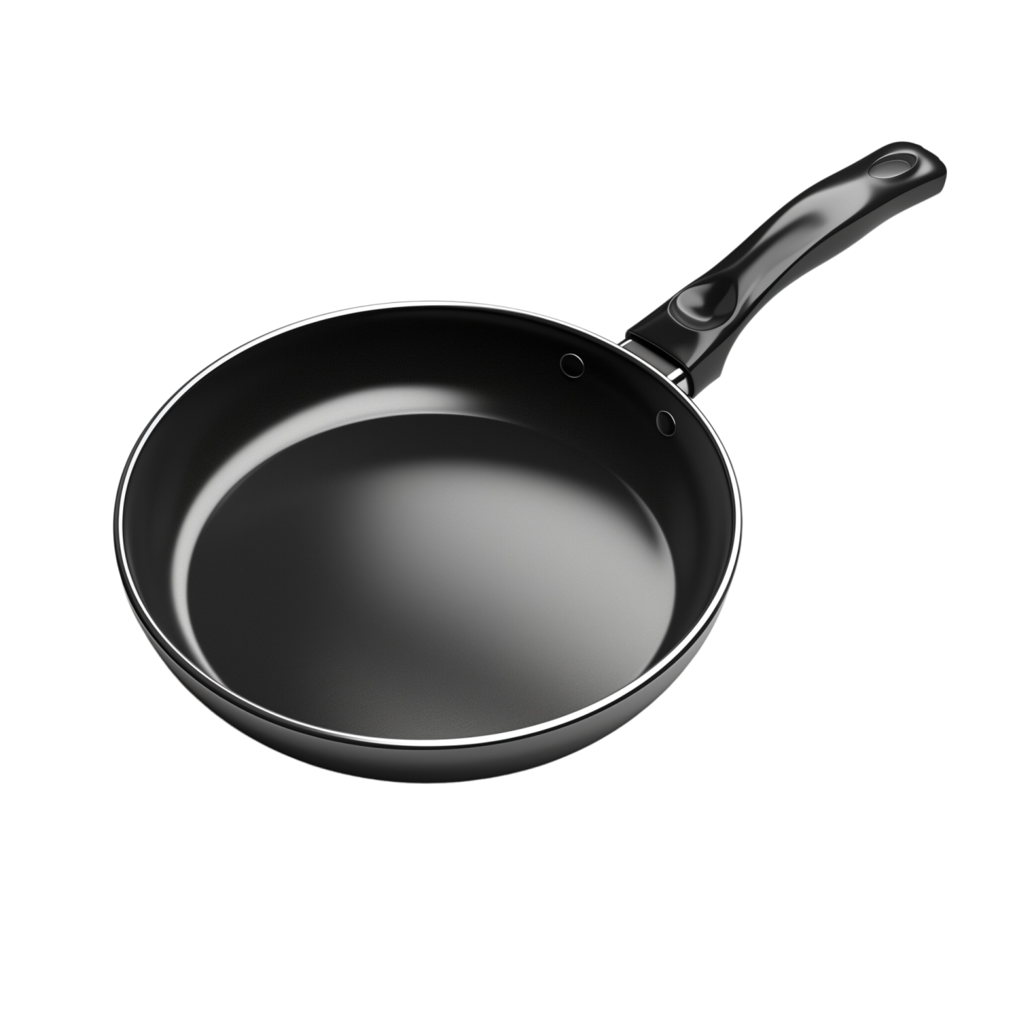 a black frying pan on a white background