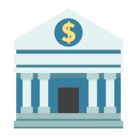 a building with a dollar sign on top of it