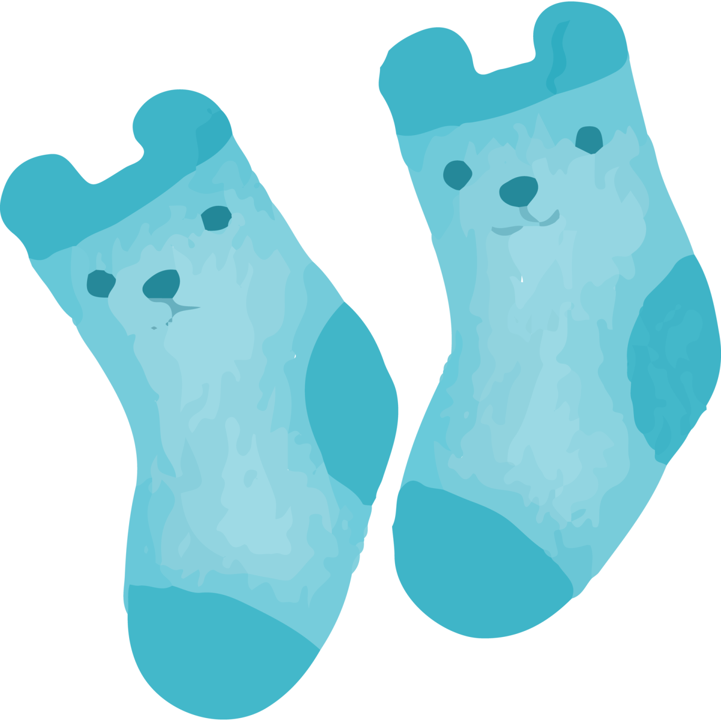 a pair of blue socks on a white background