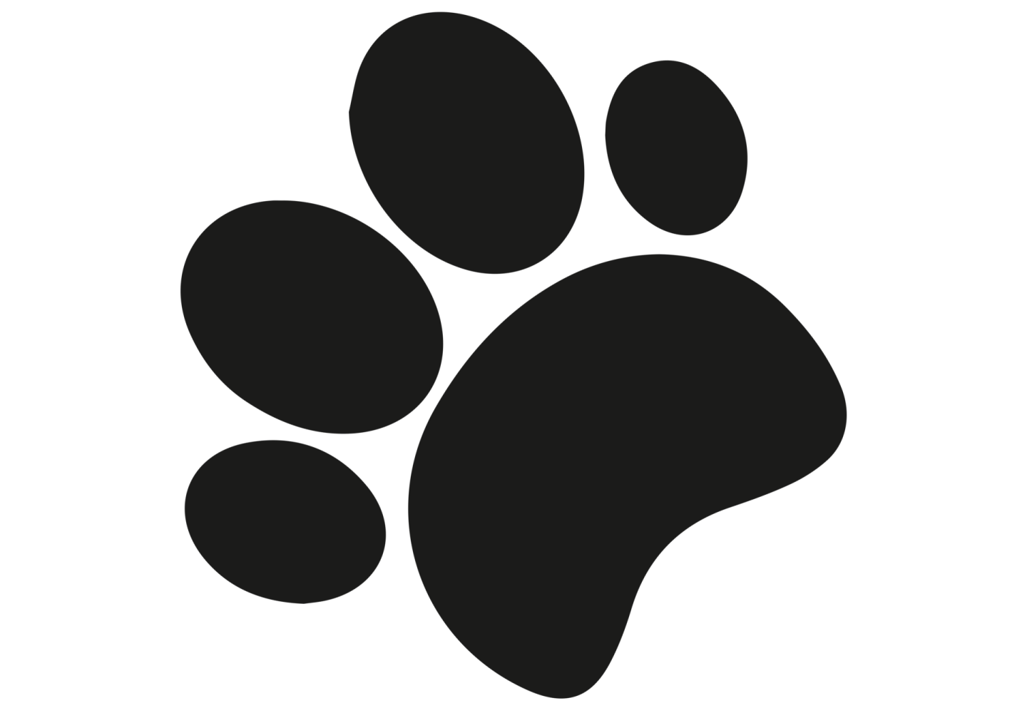 a black and white silhouette of a paw