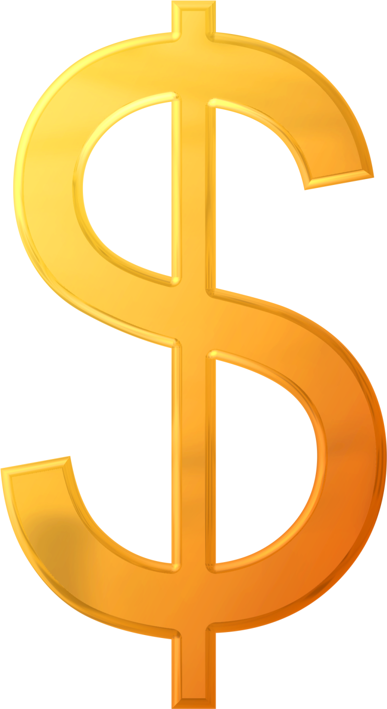 a golden dollar sign