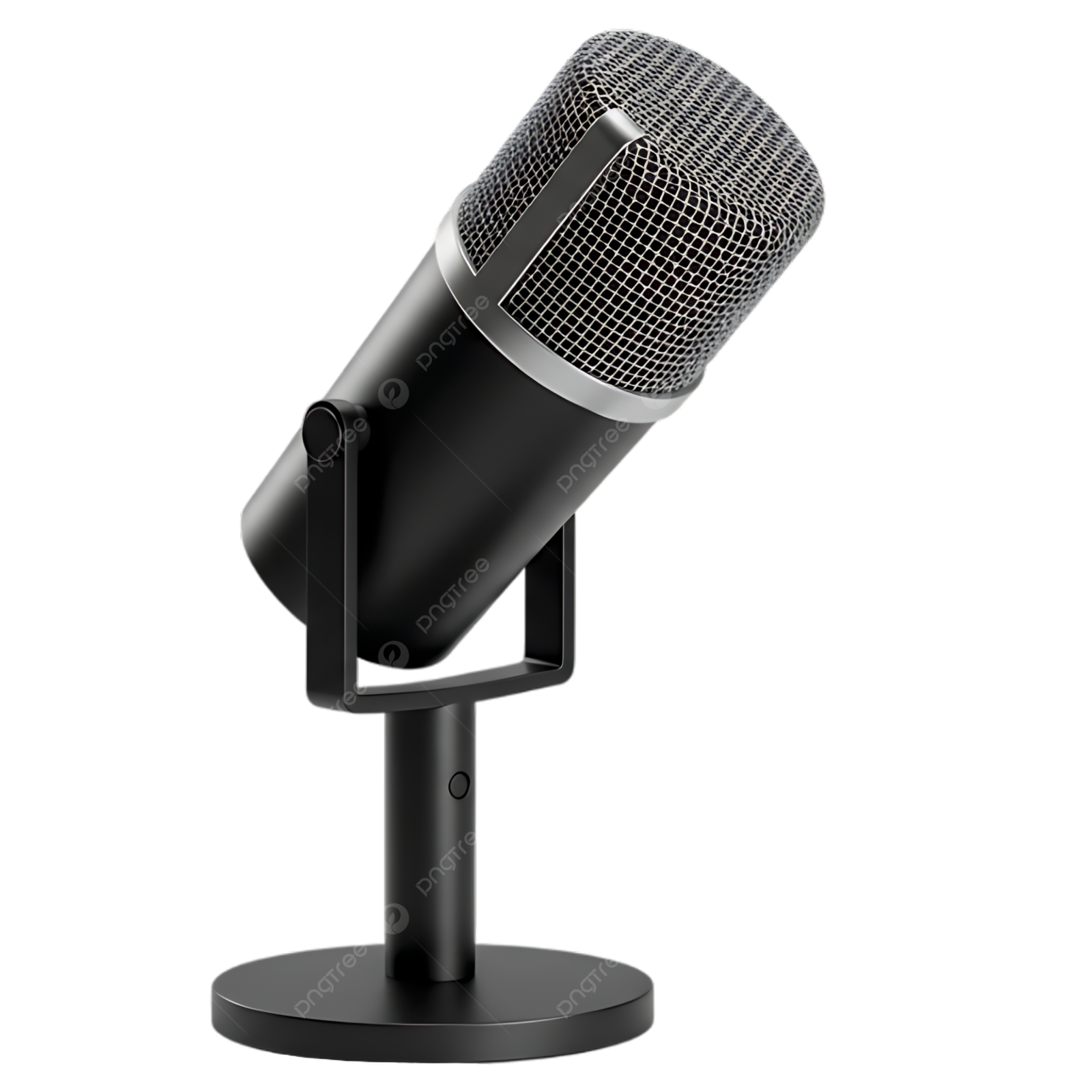 a microphone on a stand with a white background