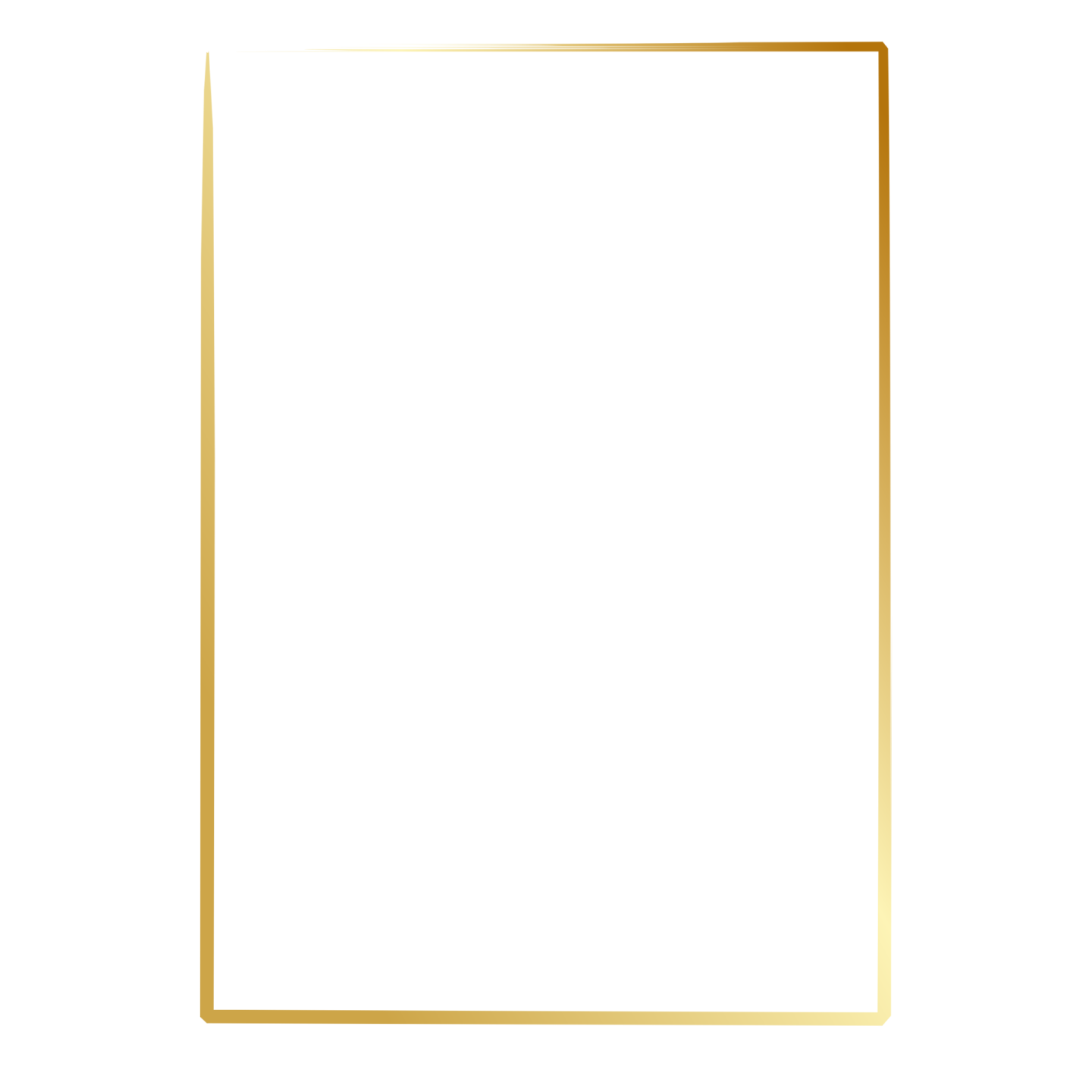 a gold frame on a white background