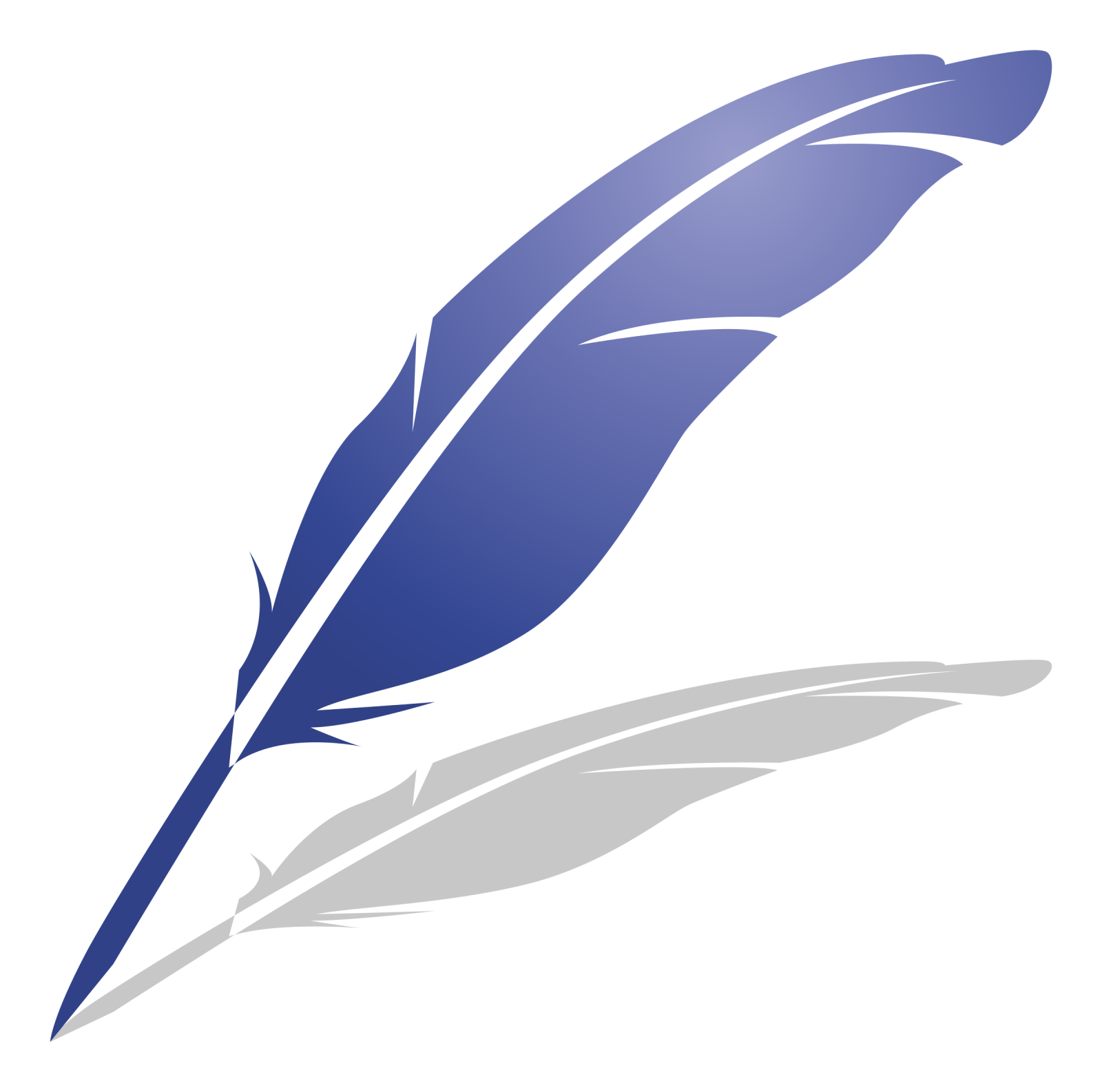a blue ink pen with a white background
