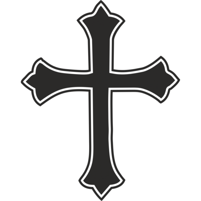 a black and white cross