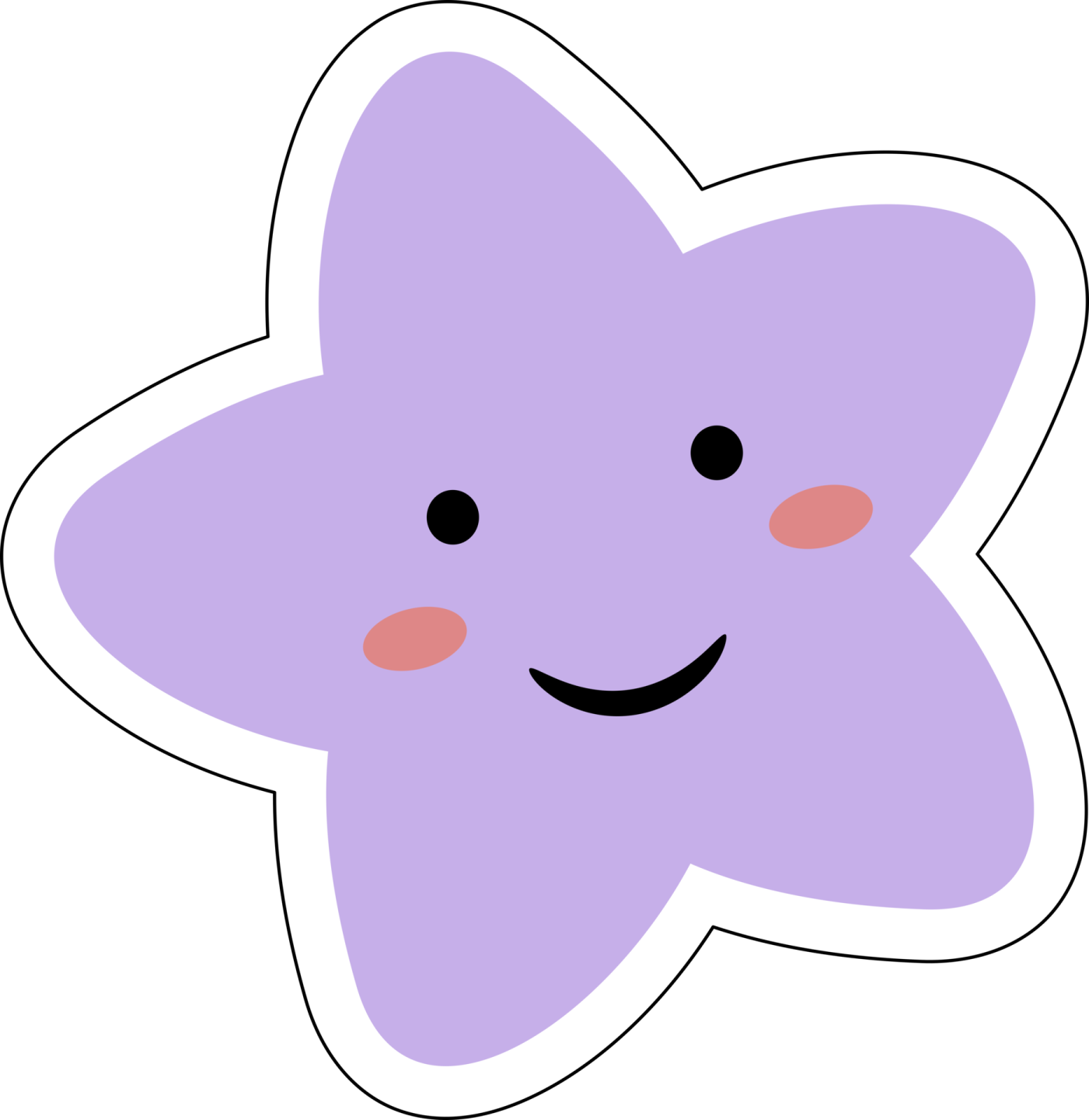 a purple flower with a smiling face