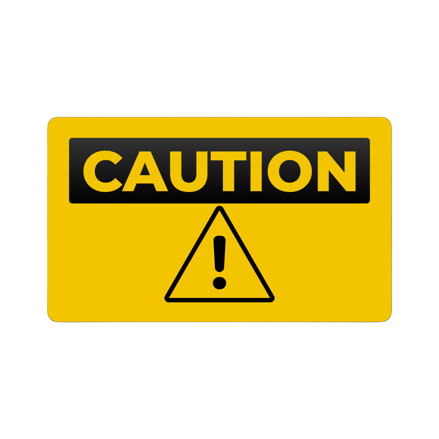 a caution sign on a white background