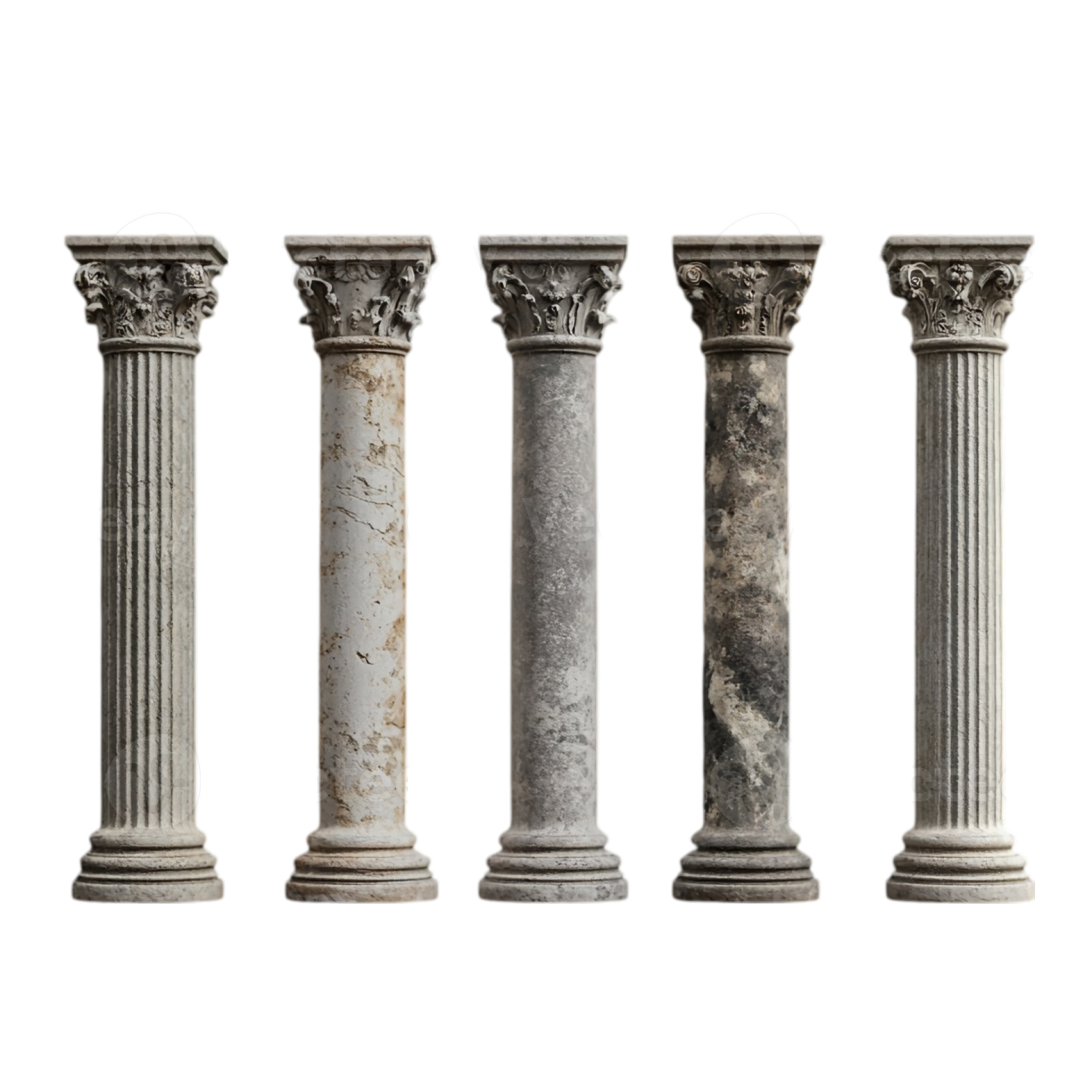 a row of antique stone columns