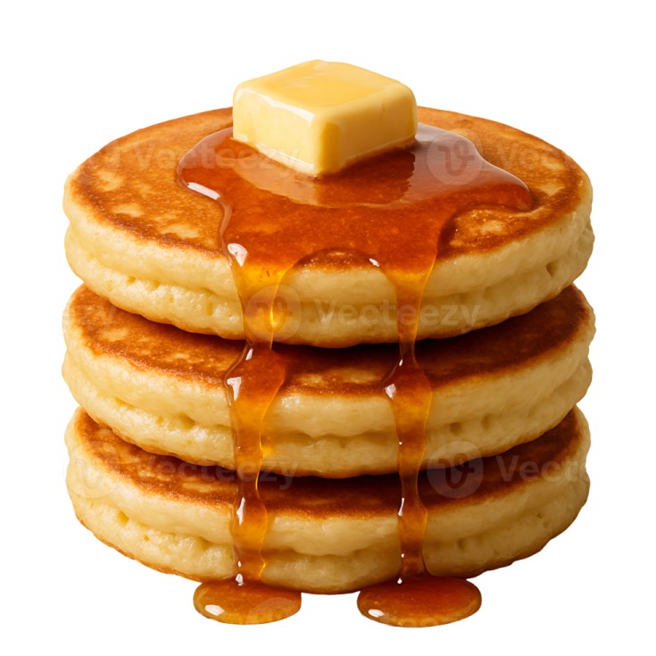 a stack of pancakes with butter and syrup