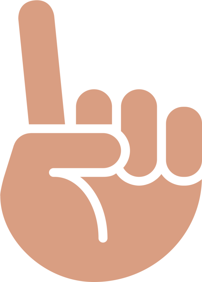 a hand with two fingers in the middle of it