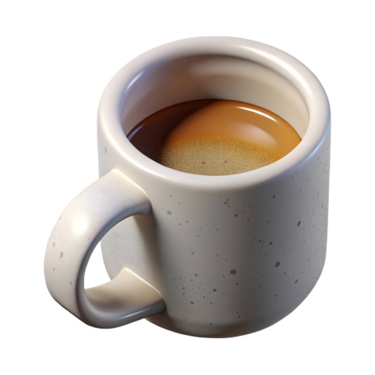 a cup of coffee on a white background