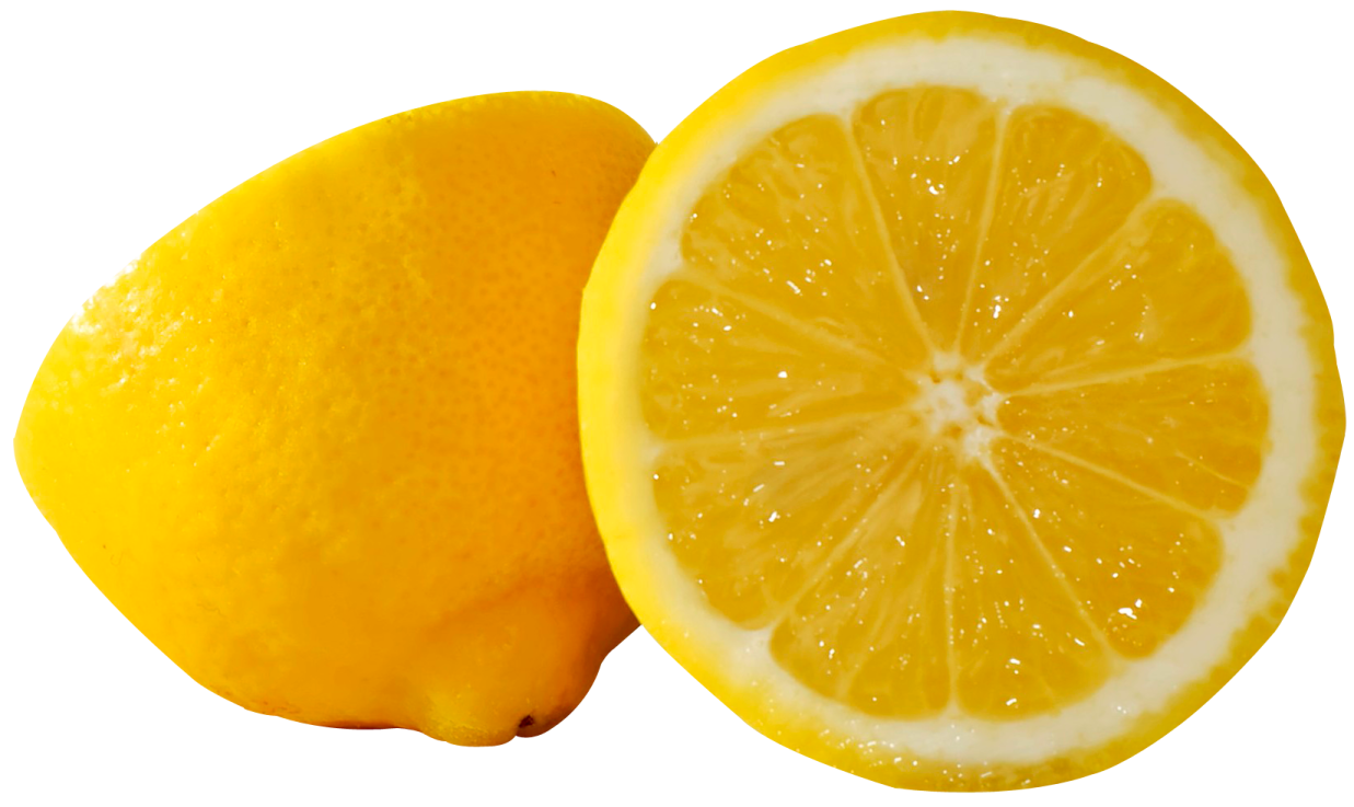 two lemons cut in half