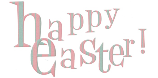 the words happy easter on a white background