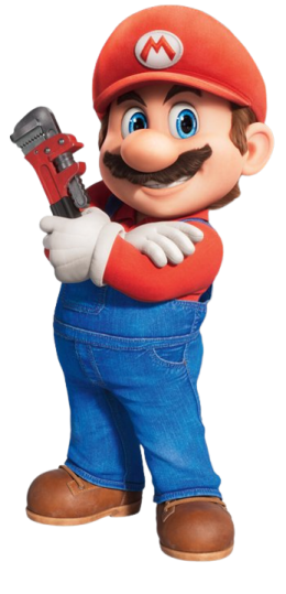 a nintendo character holding a drill