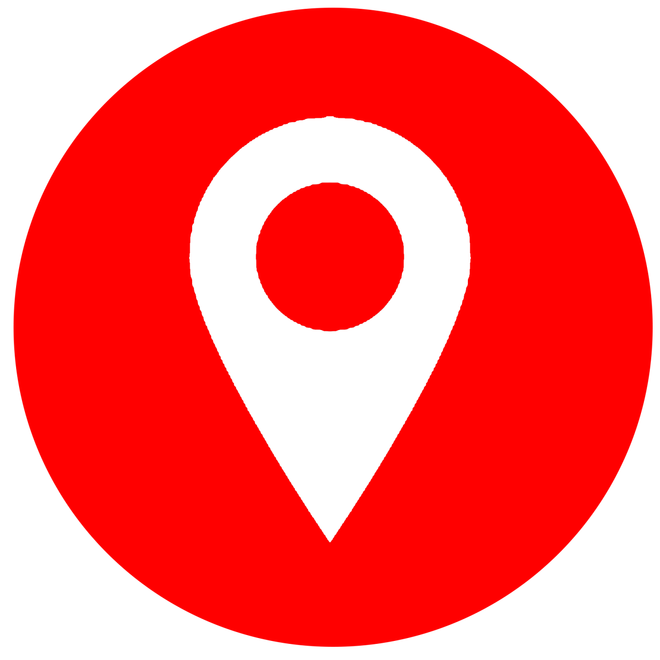 a red pin on a white background