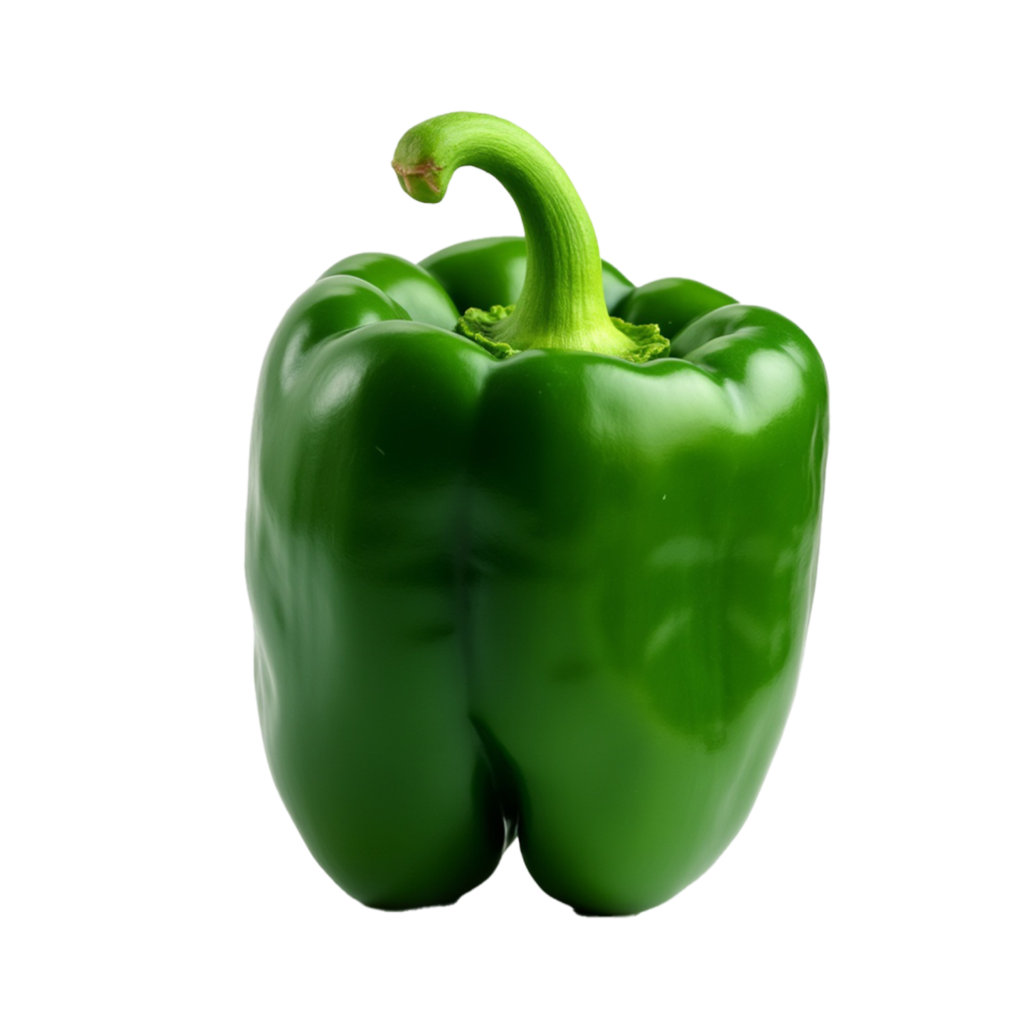 a green pepper on a white background