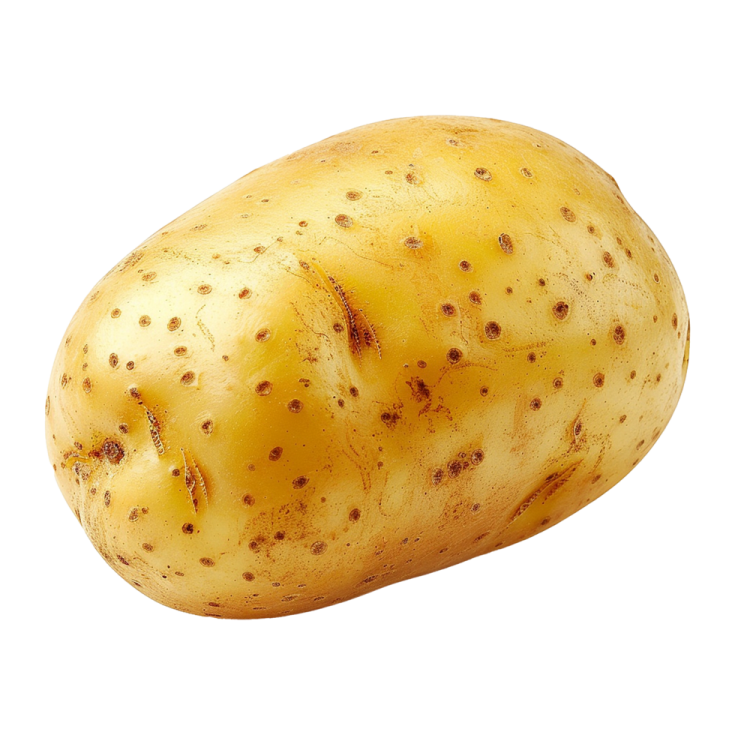 a potato on a white background