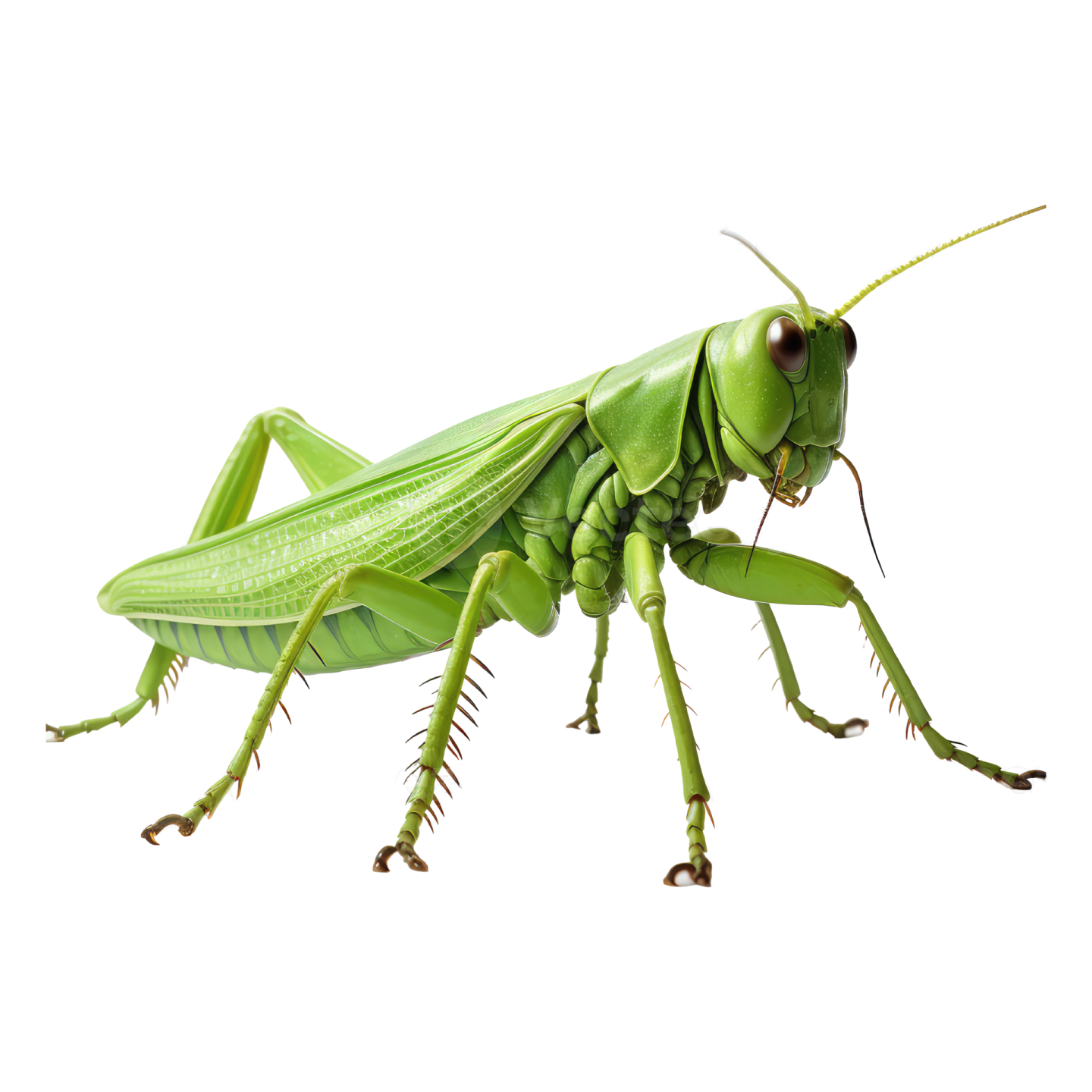 a praying mantis on a white background