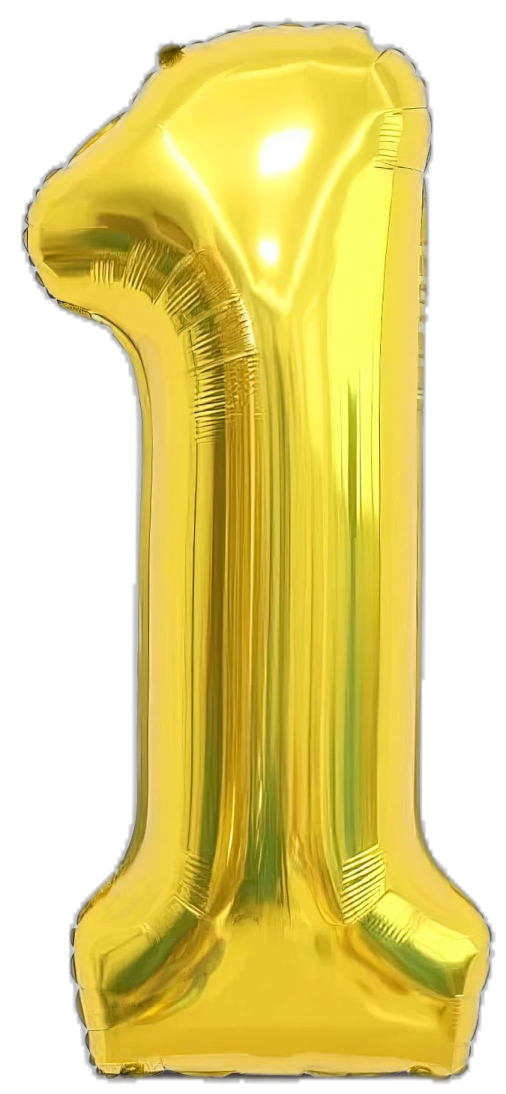 gold foil balloon number 1
