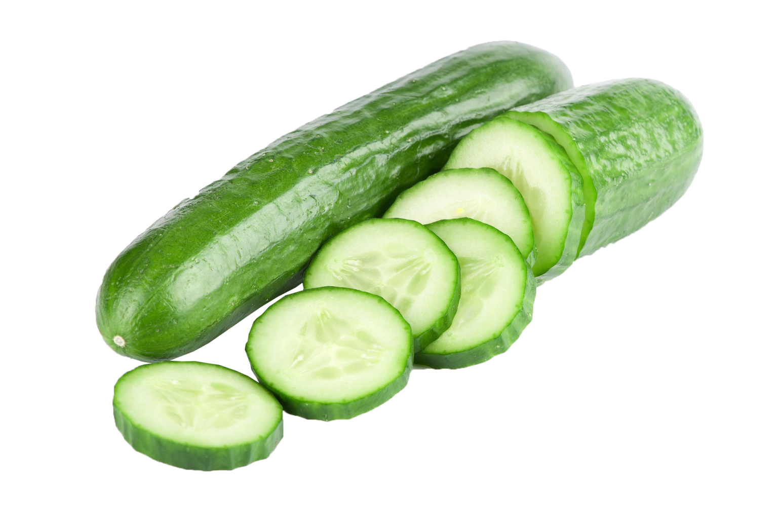 sliced cus on a white background