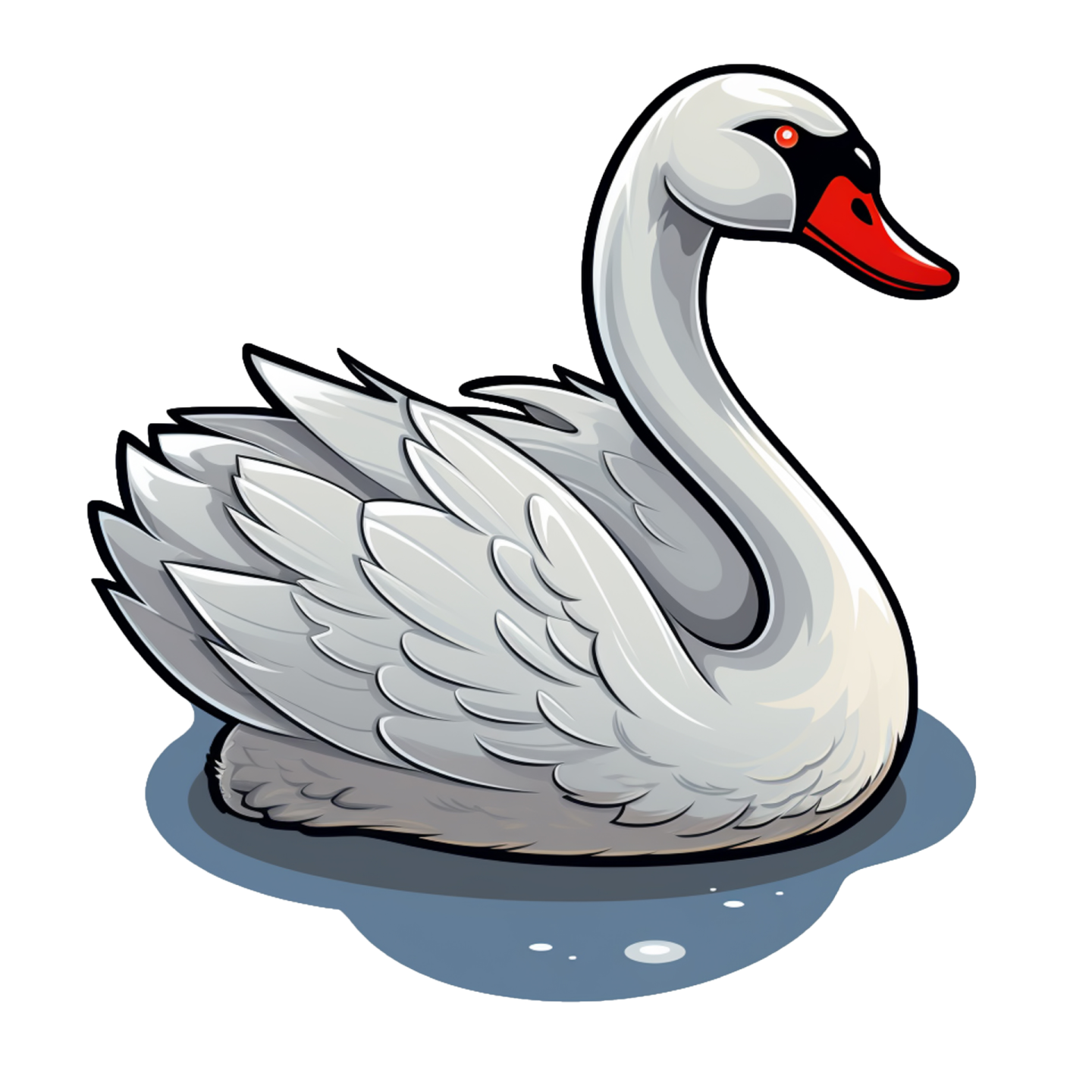 a white swan swimming in the water