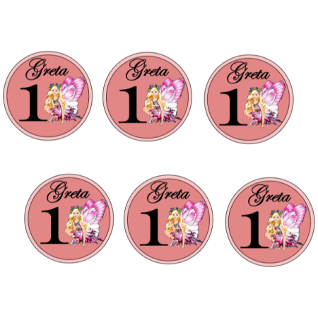 pink fairy birthday cupcake toppers