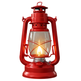 a red lantern on a white background
