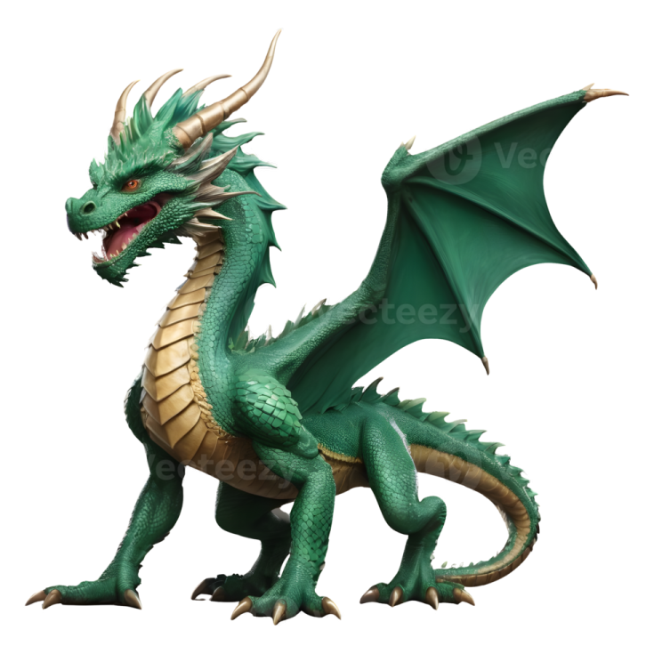 a green dragon with its mouth open