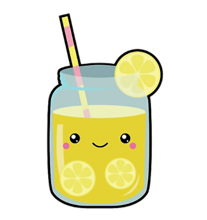 a glass of lemonade with a straw in it
