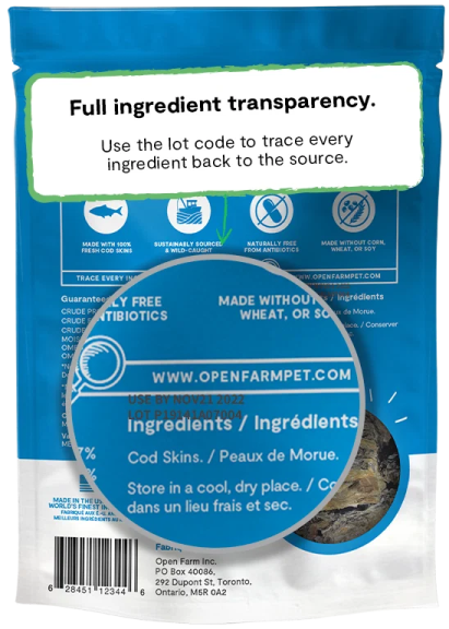 a bag of freezeable dog treats
