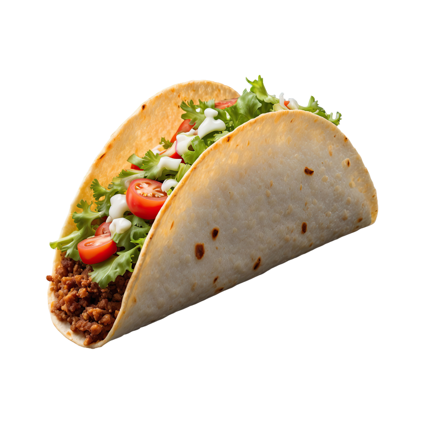 a tacoa filled with meat and vegetables