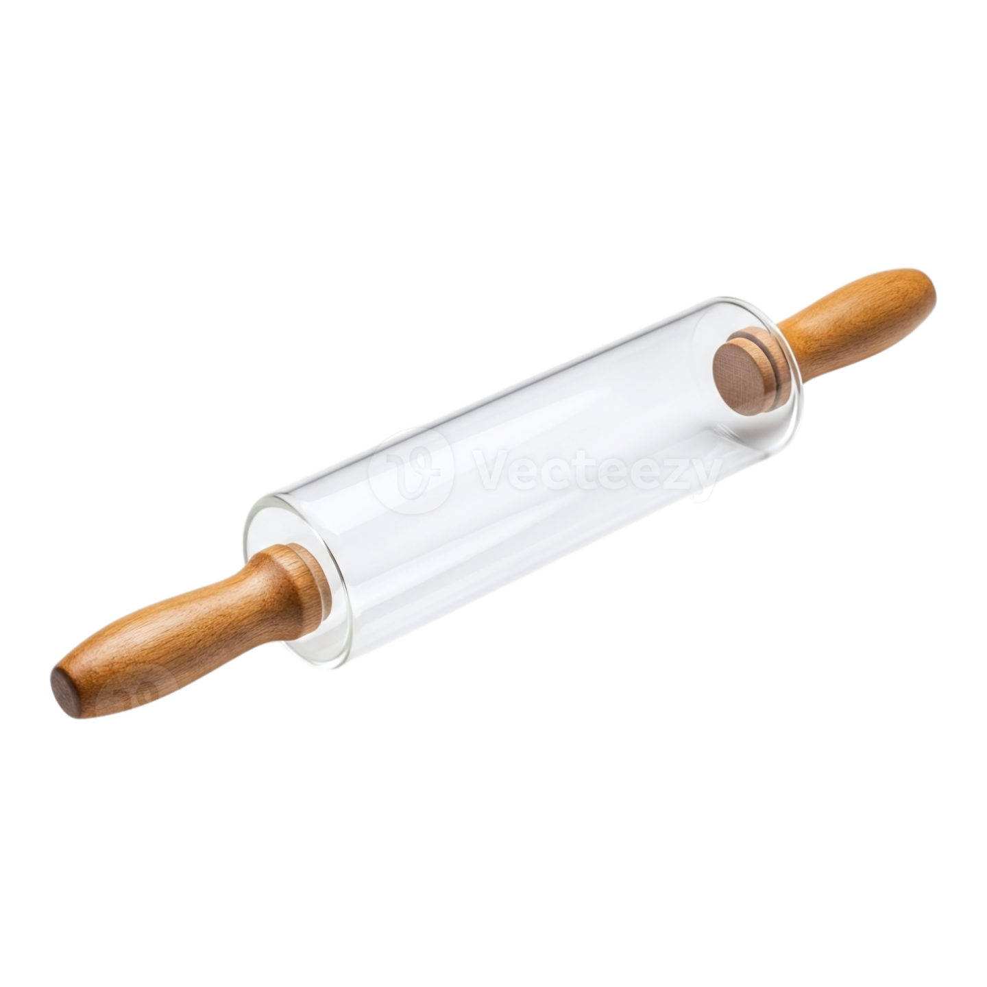 a glass pipe with wooden handle