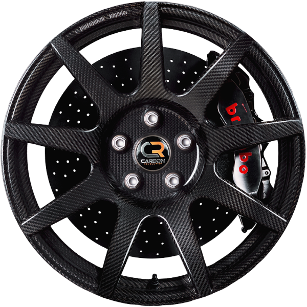a close up of the carbon wheel cover