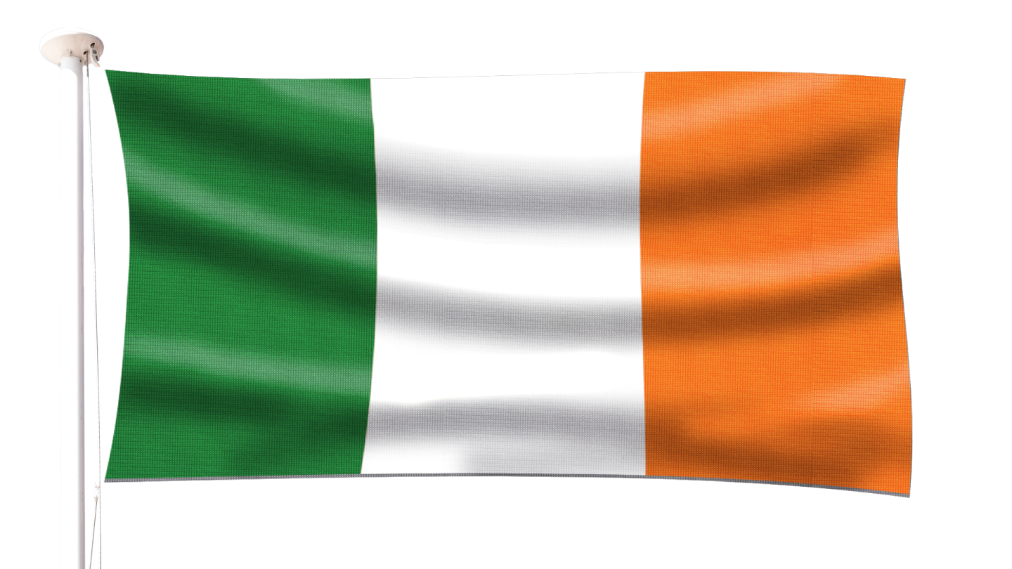 the irish flag on a white background