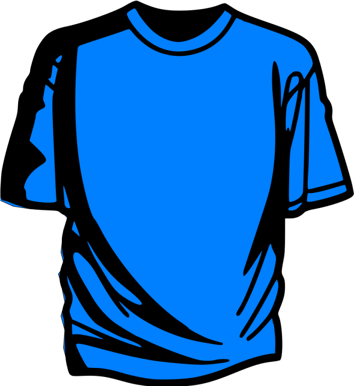 a blue t - shirt on a white background