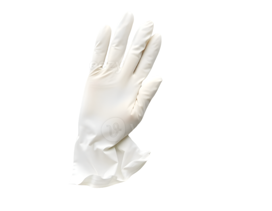 a pair of white gloves on a white background