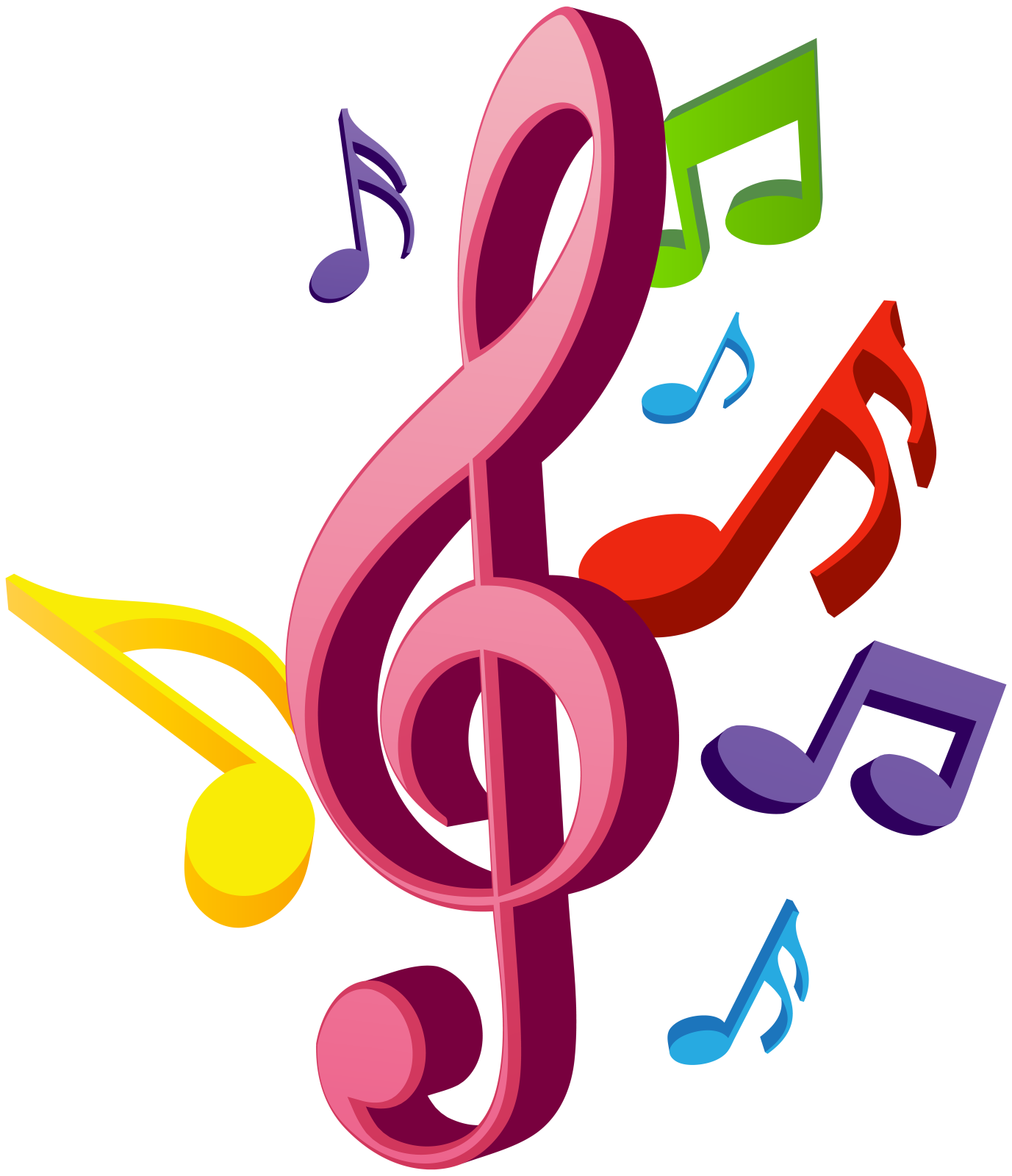 colorful music notes clipart