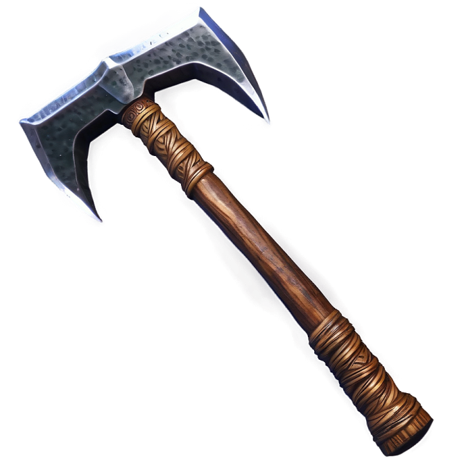 an axe with a wooden handle