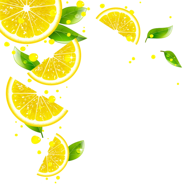 a bunch of lemons with green leaves
