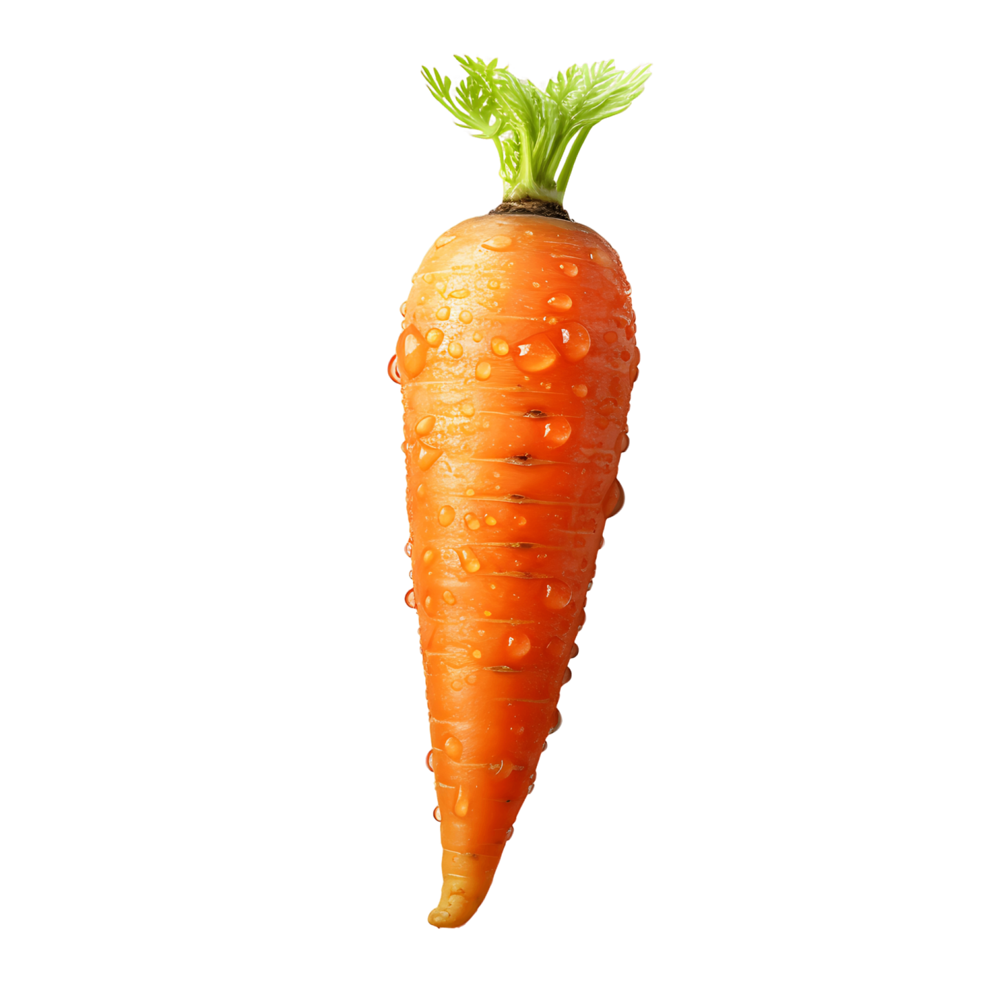 a carrot with water drops on it