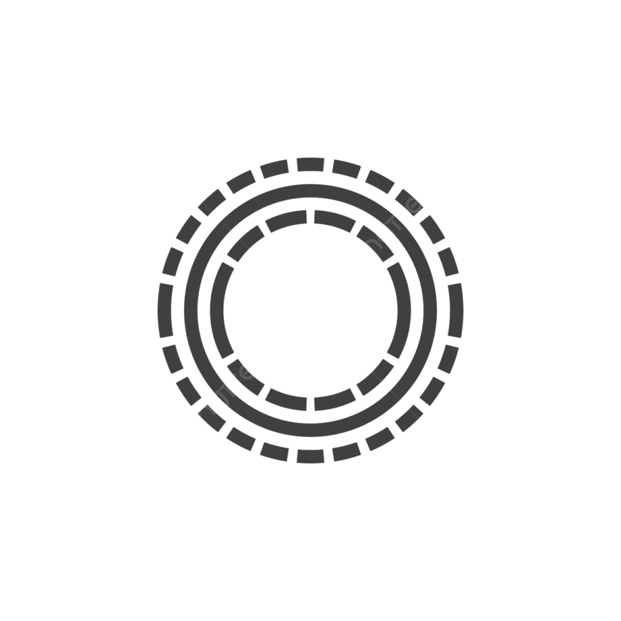 a black and white icon of a circle