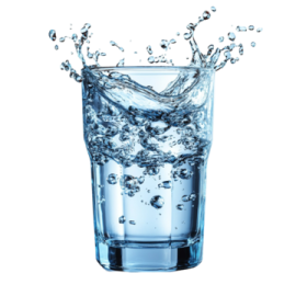 a glass filled with water