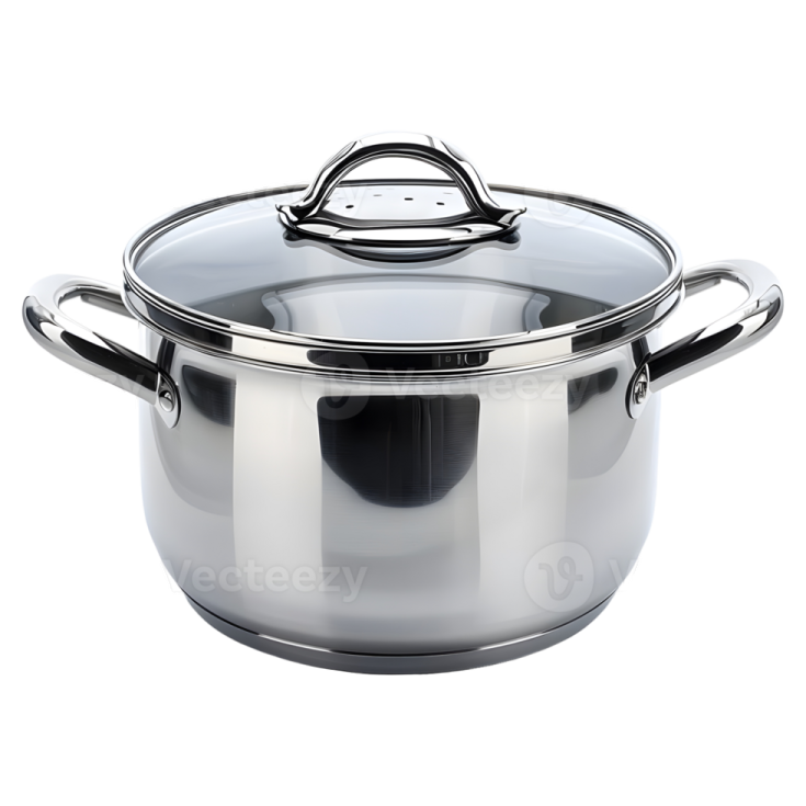 a large stainless pot with lid
