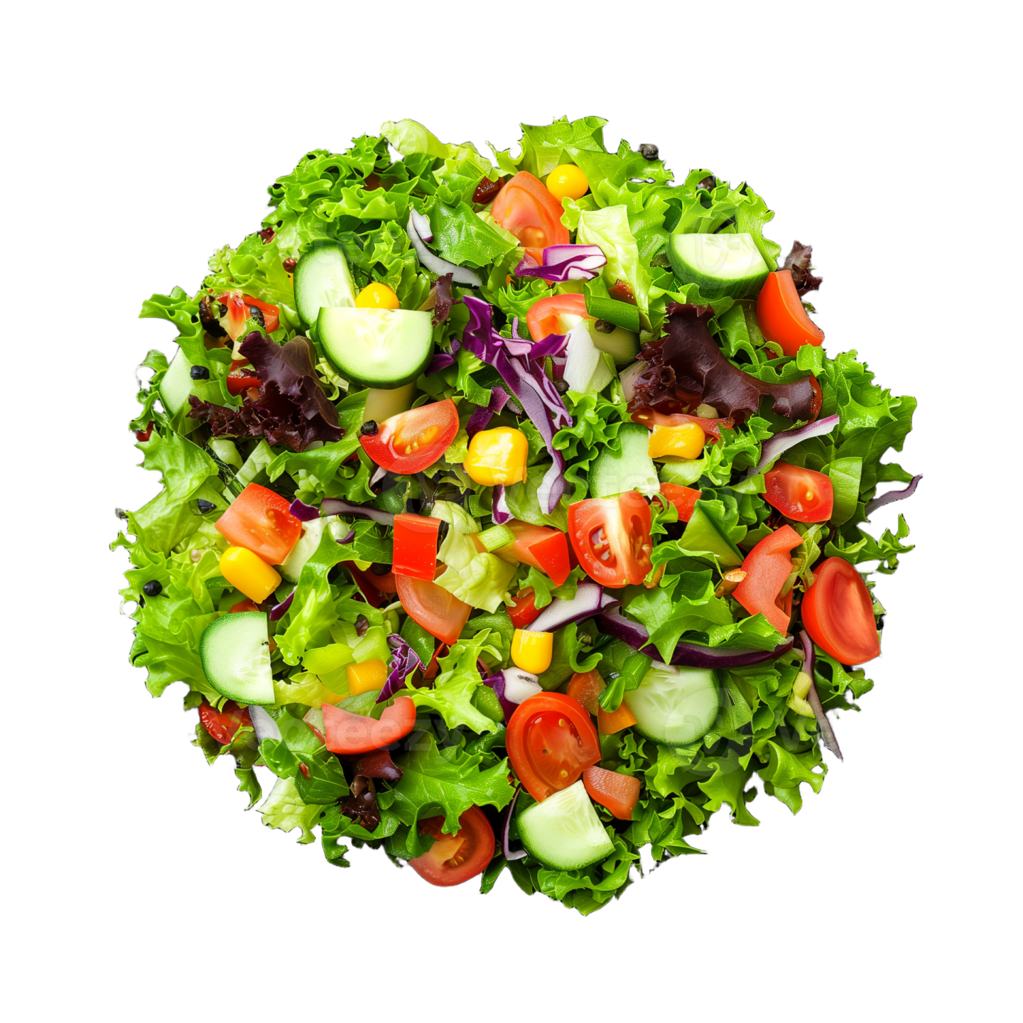 a black plate with a salad on it
