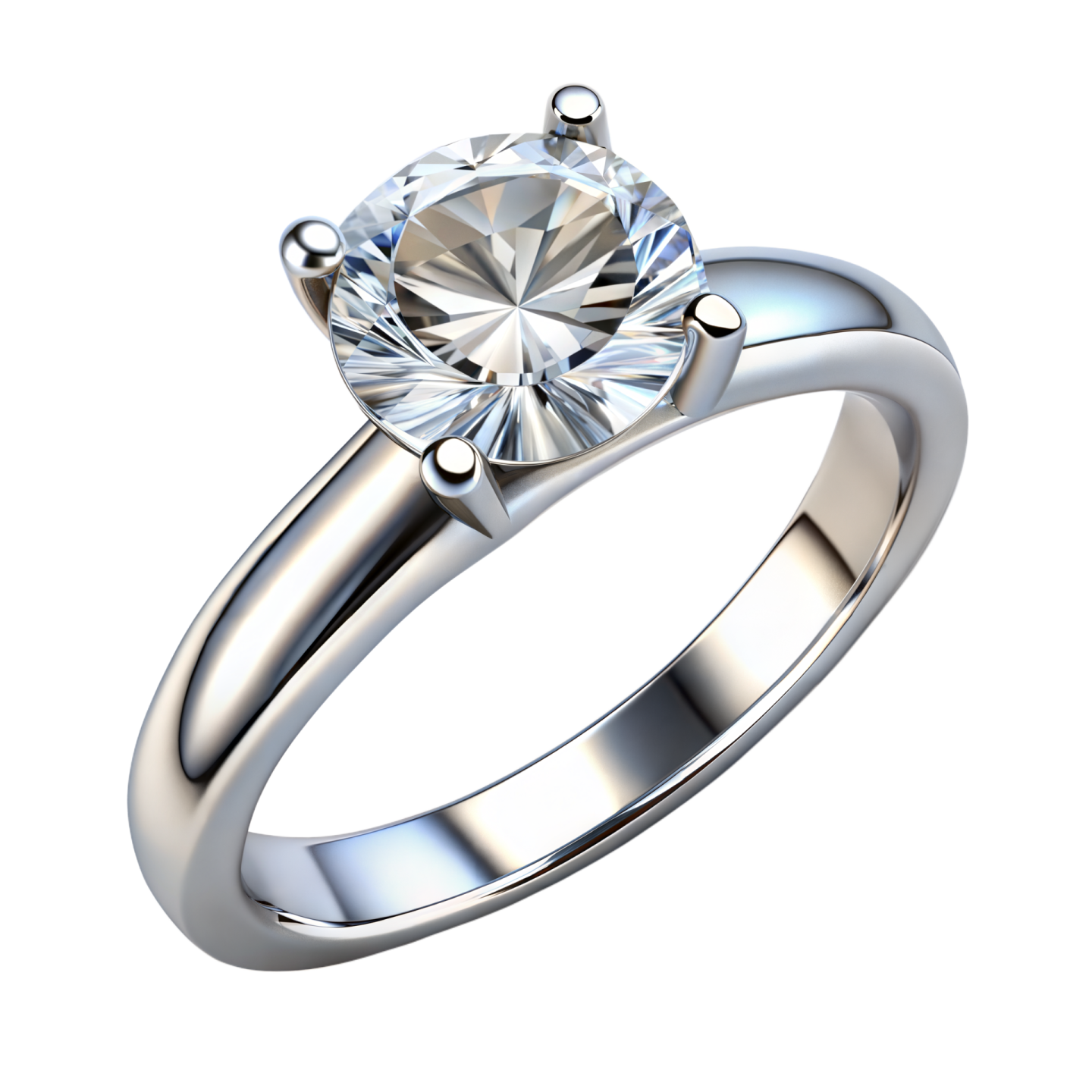 a diamond engagement ring on a white background