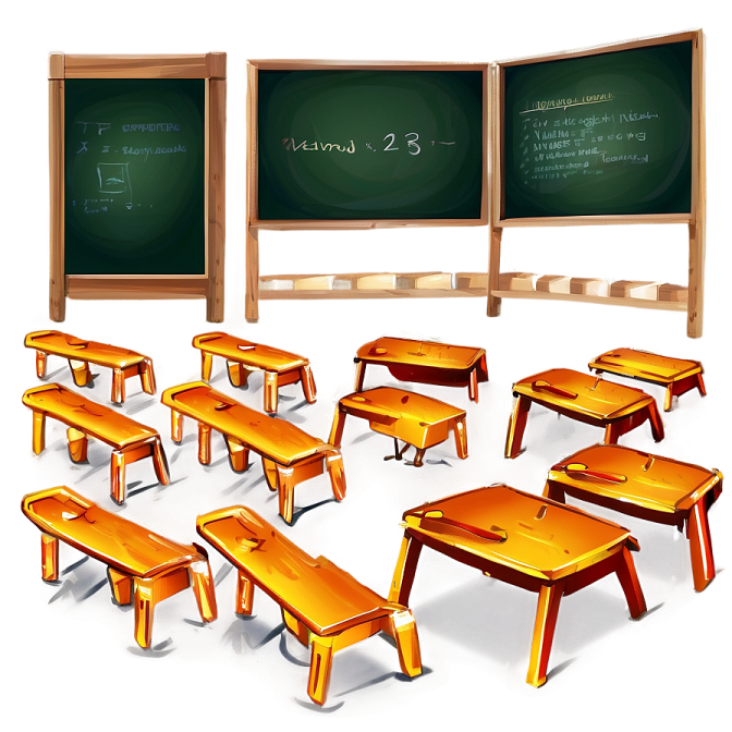 a group of desks