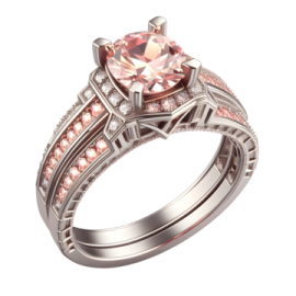 a pink diamond engagement ring set