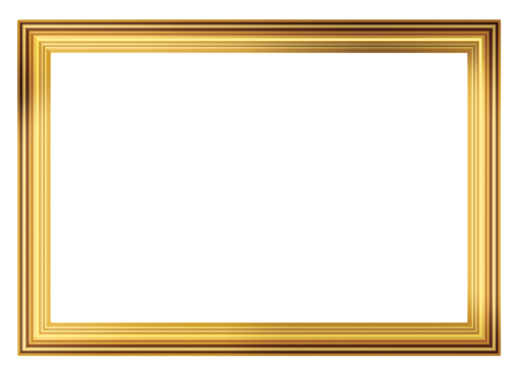 a gold frame on a white background